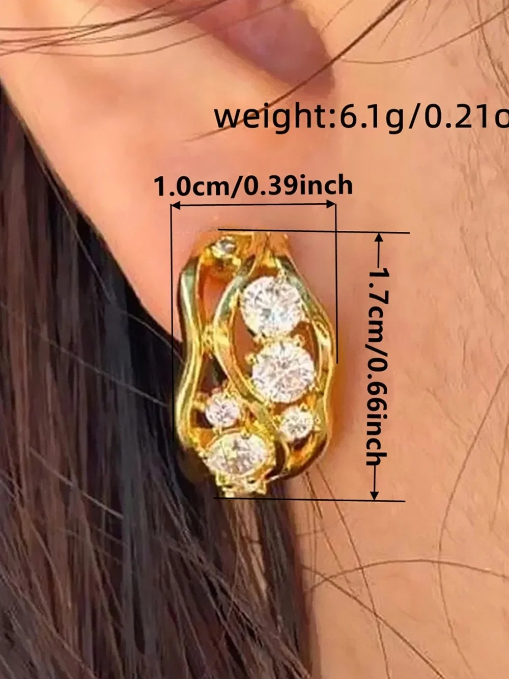 Anthropologie Gold-Tone Crystal Cluster Dome Clip Earrings